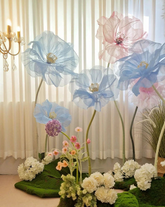 Large Organza Fabric Flowers