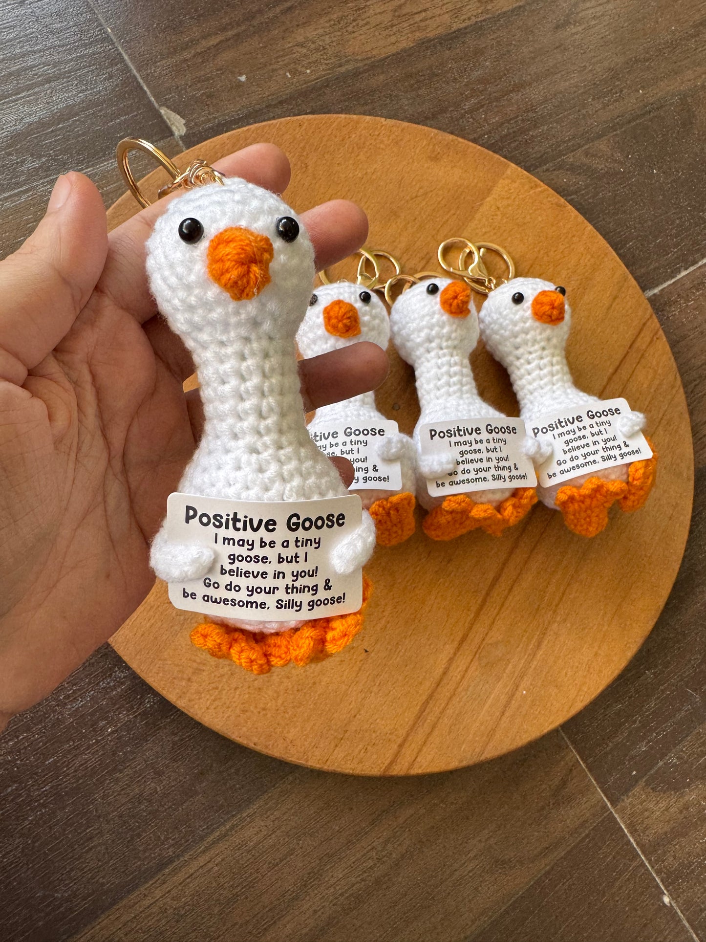 Adorable Smiling Crochet Keychains with Message
