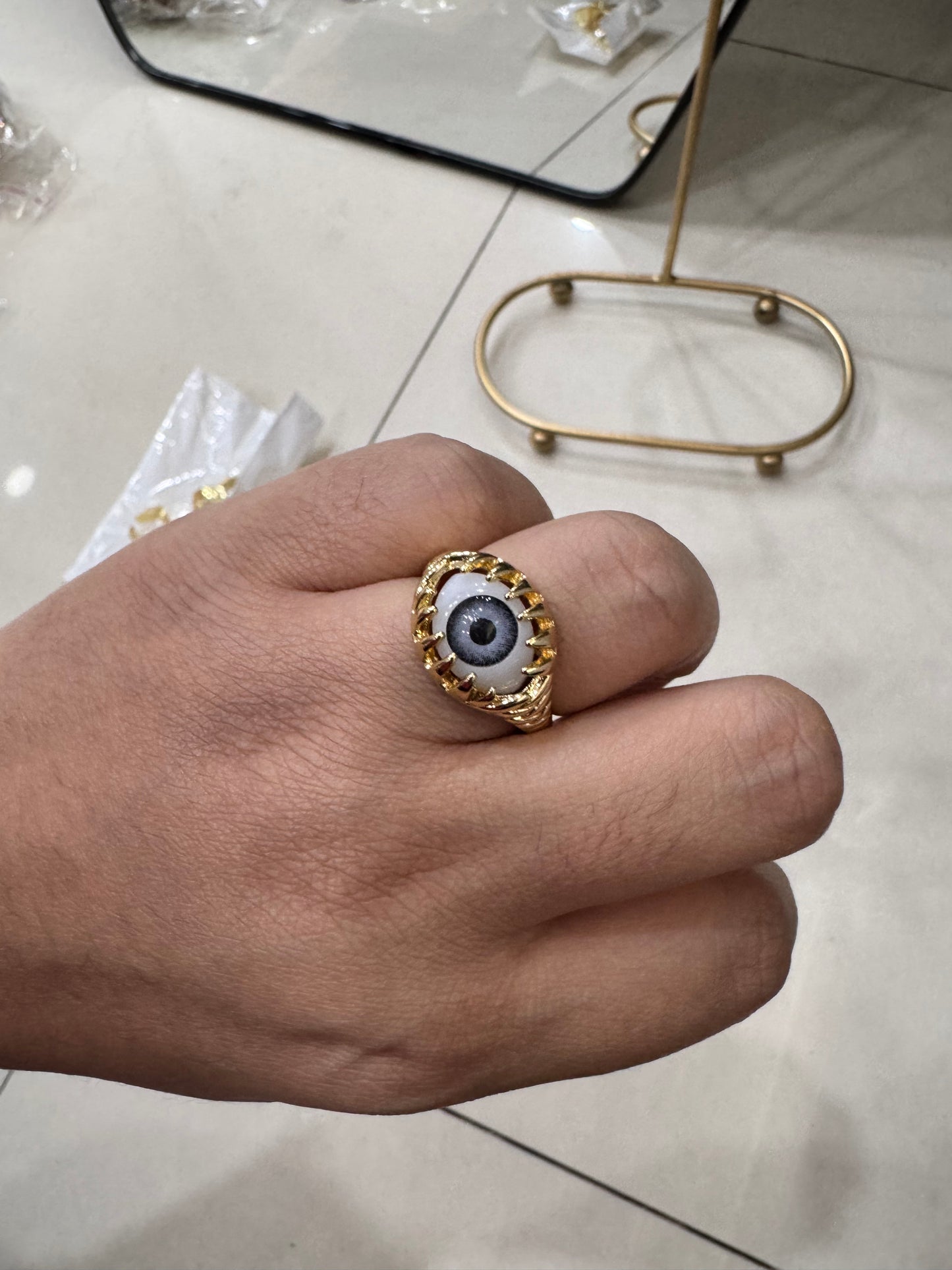Gold Plated Evil Eye Ring