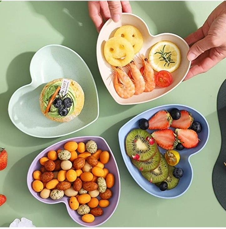 Heart Shape Deep Pasta/Snack/Dinner/Salad/Dessert Bowls with Stand - Set of 10