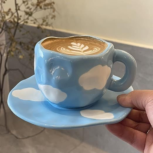 Pinterest Cloud Mug & Saucer Set