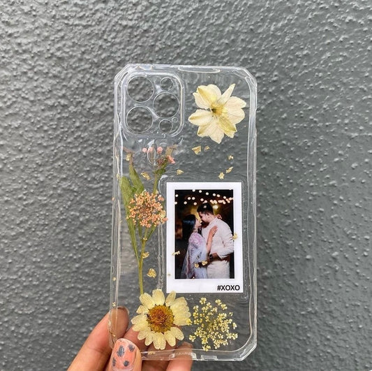Personalised floral mobile back cover with Photo customisation