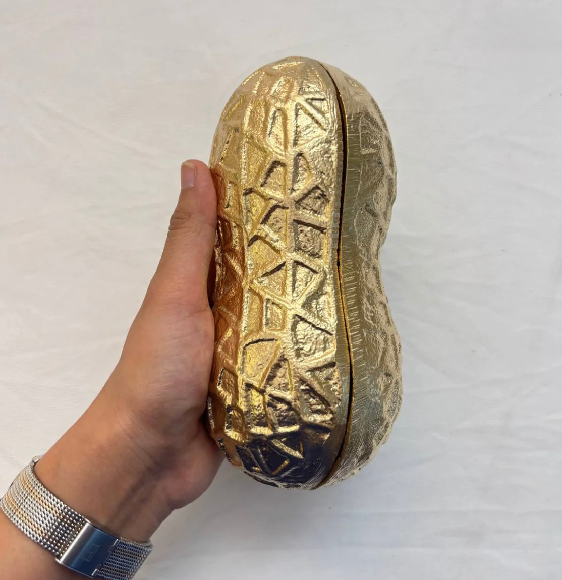 Luxe Gold Decorative Multipurpose Peanut Shape Trinket Tray