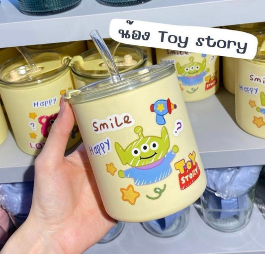 Toy Story Glass Tumbler with Lid & Glass Straw