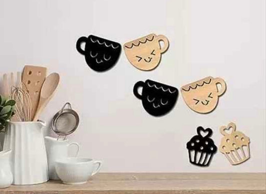 Set of 6 Cups & Cupcakes Kitchen Decor