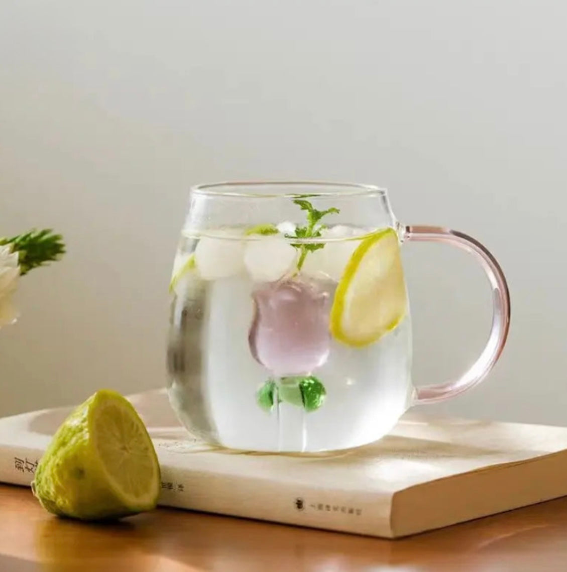 Aesthetic 3D Crystal Rose Inside Mug