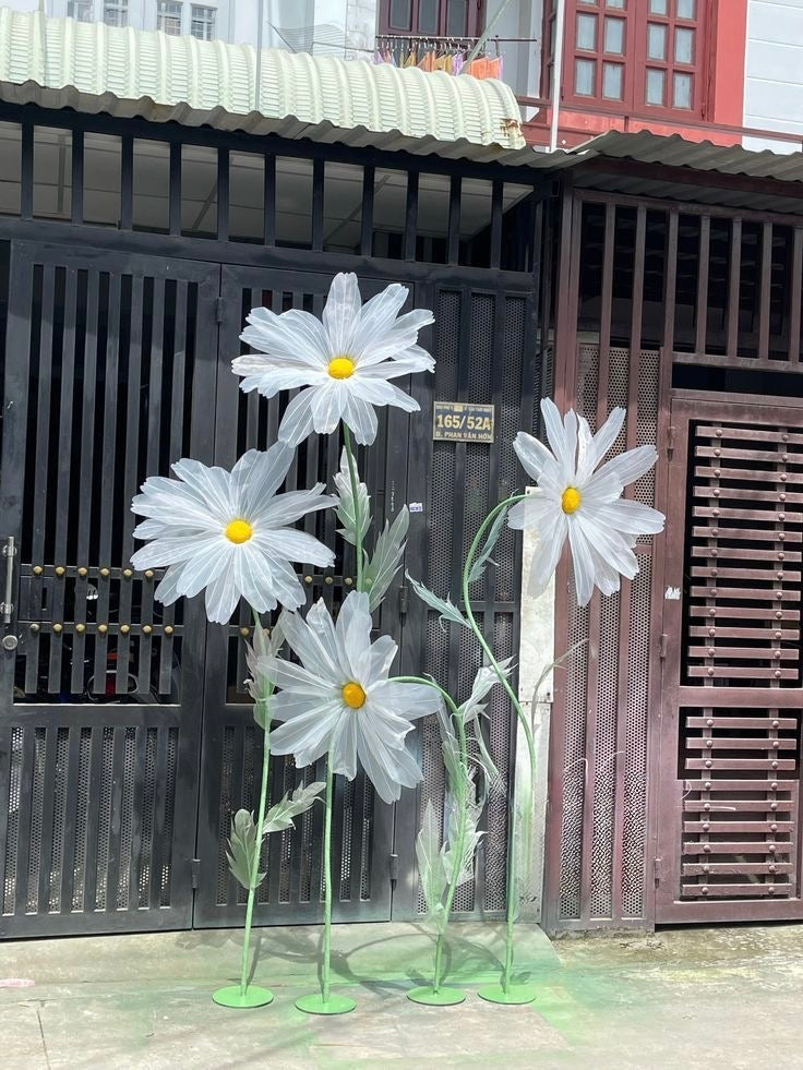 Organza Fabric Daisy Flowers (without Stand)