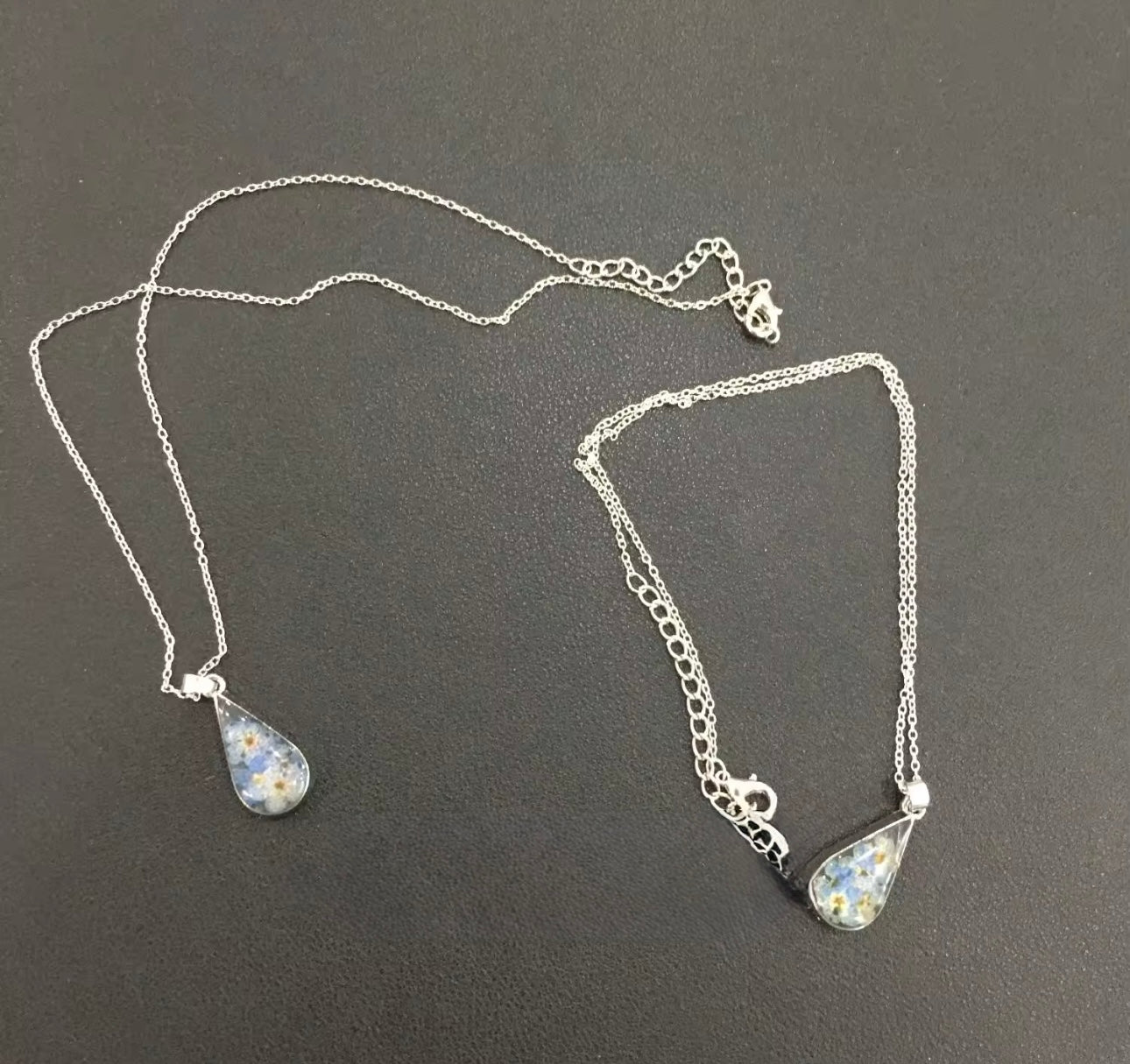 925 Sterling Silver Forget Me Not Pendant & Earrings Gift Set