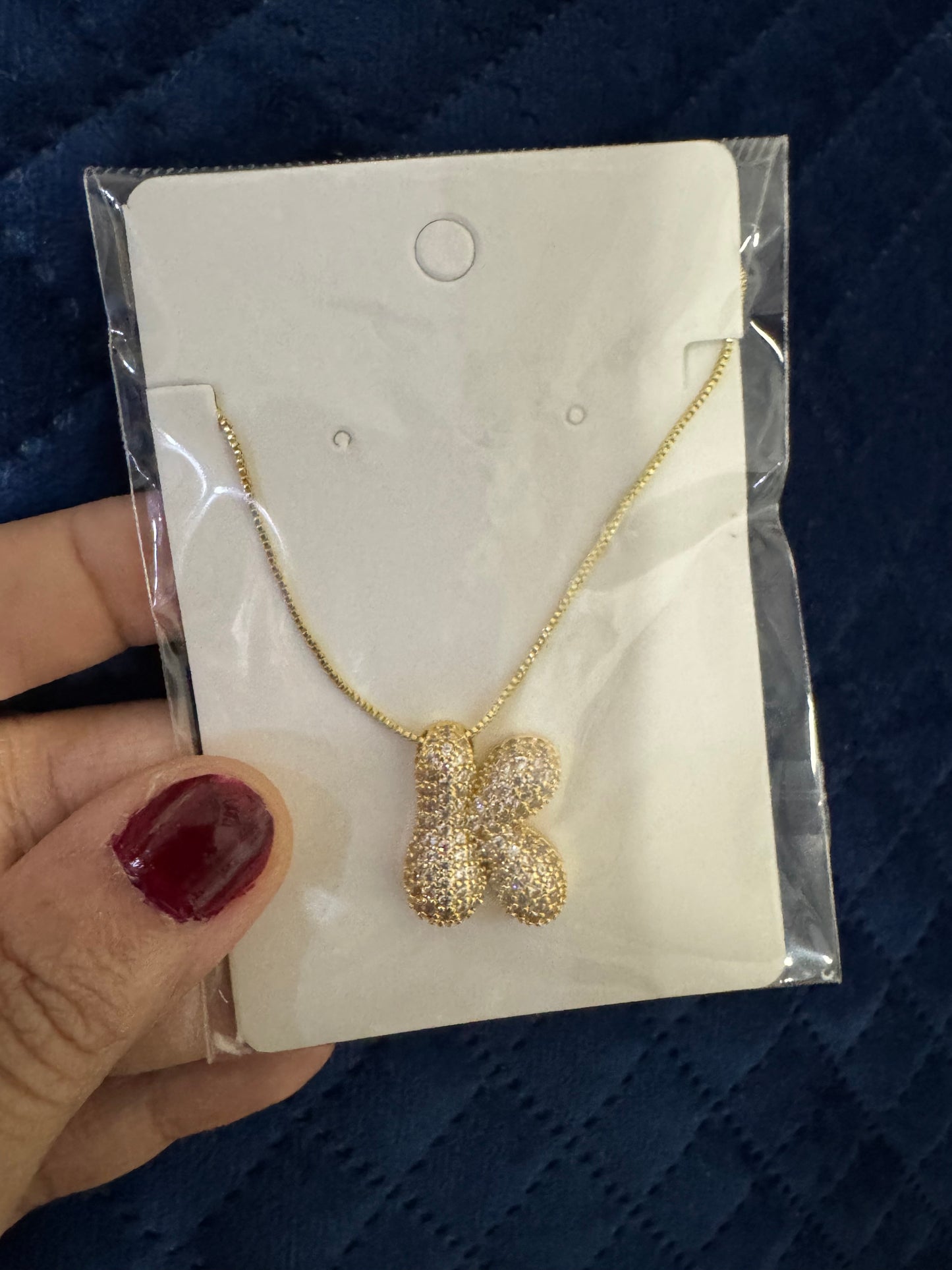 Zircon Chunky A-Z Letter Pendant