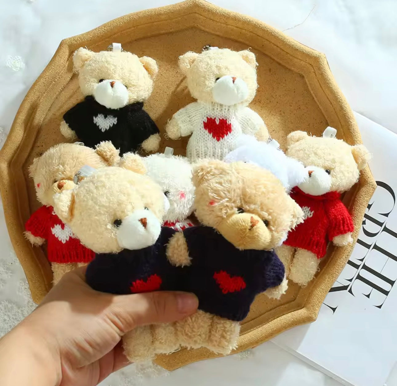 Premium Exclusive Cute Teddybear Keychain with Sweater Outfit / Teddybear Bag Charm