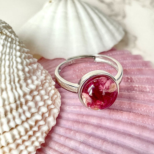 Ring with Real Rose Petals