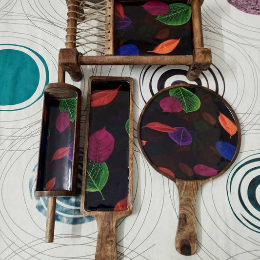 Exclusive Handmade Wooden Platters Gift Set of 4