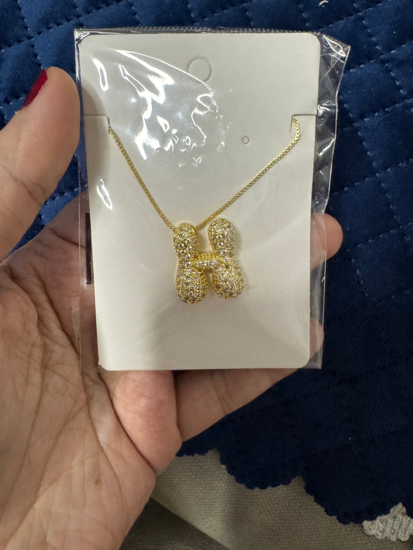 Zircon Chunky A-Z Letter Pendant