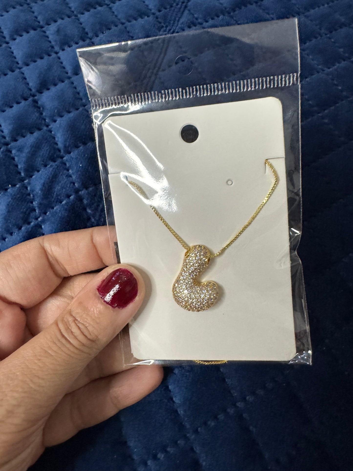 Zircon Chunky A-Z Letter Pendant