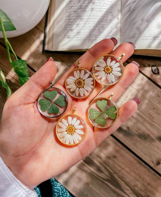 Exquisite Real Pressed Flower Pendants