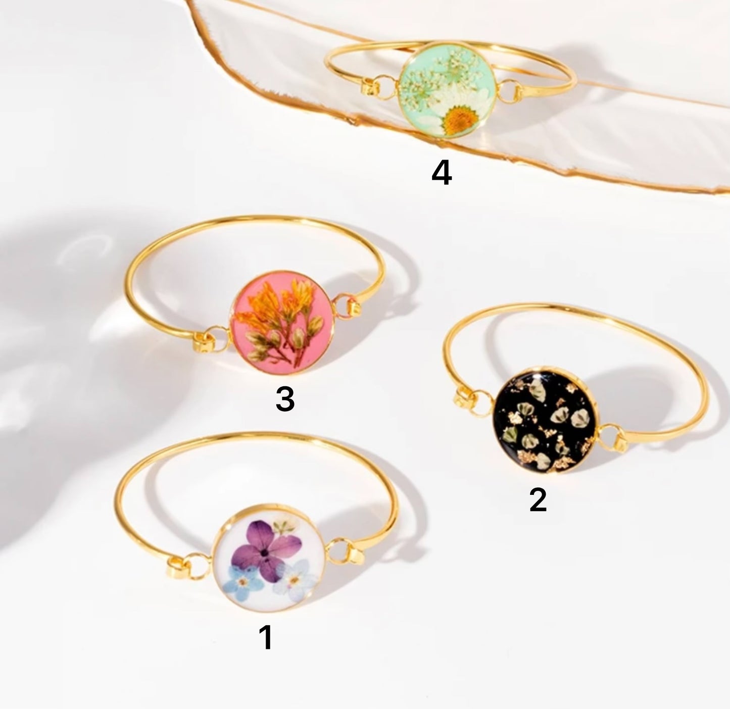 Bracelets with Real Pressed Flowers