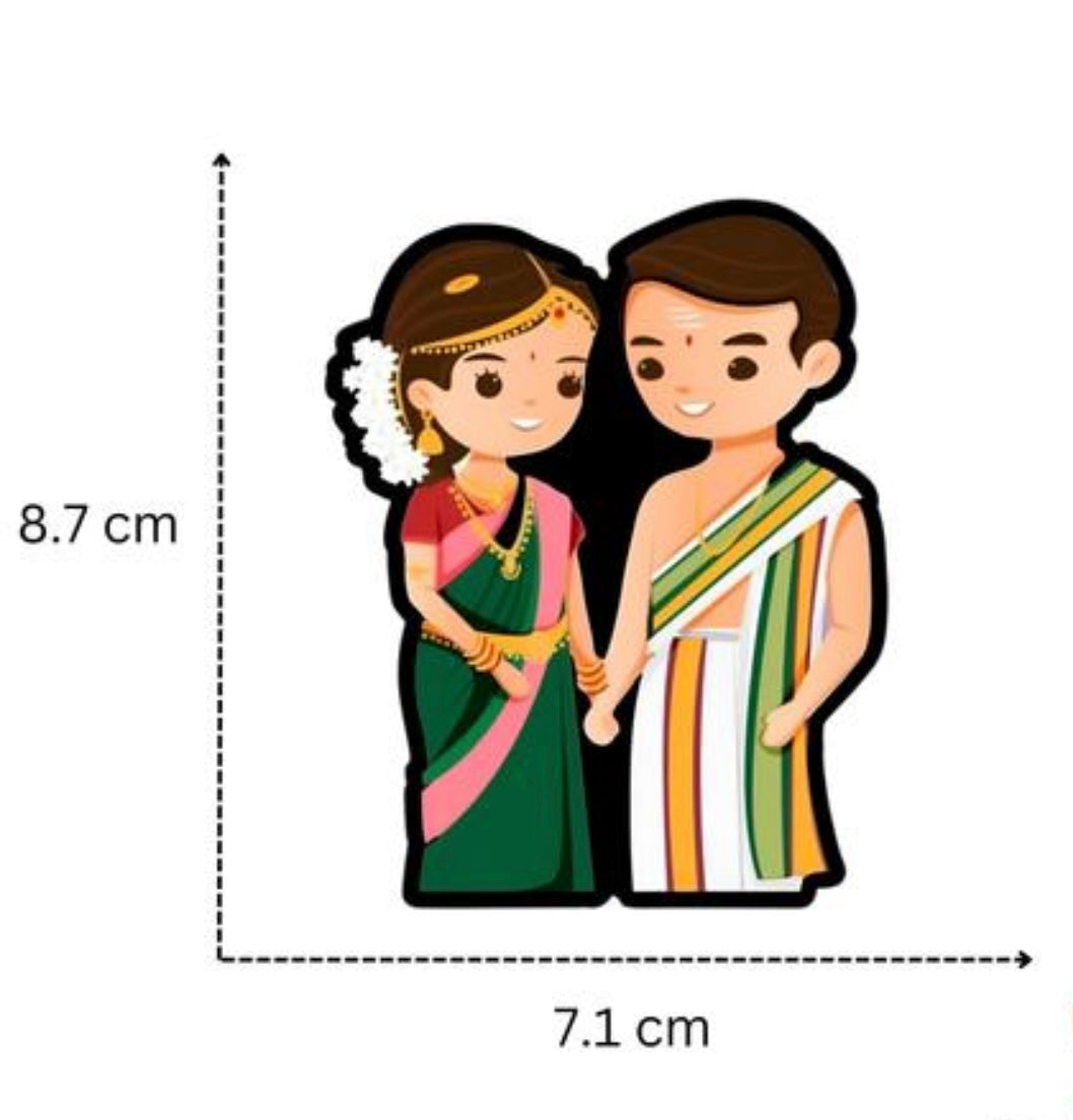 South Indian Couple Miniature Fridge Magnet