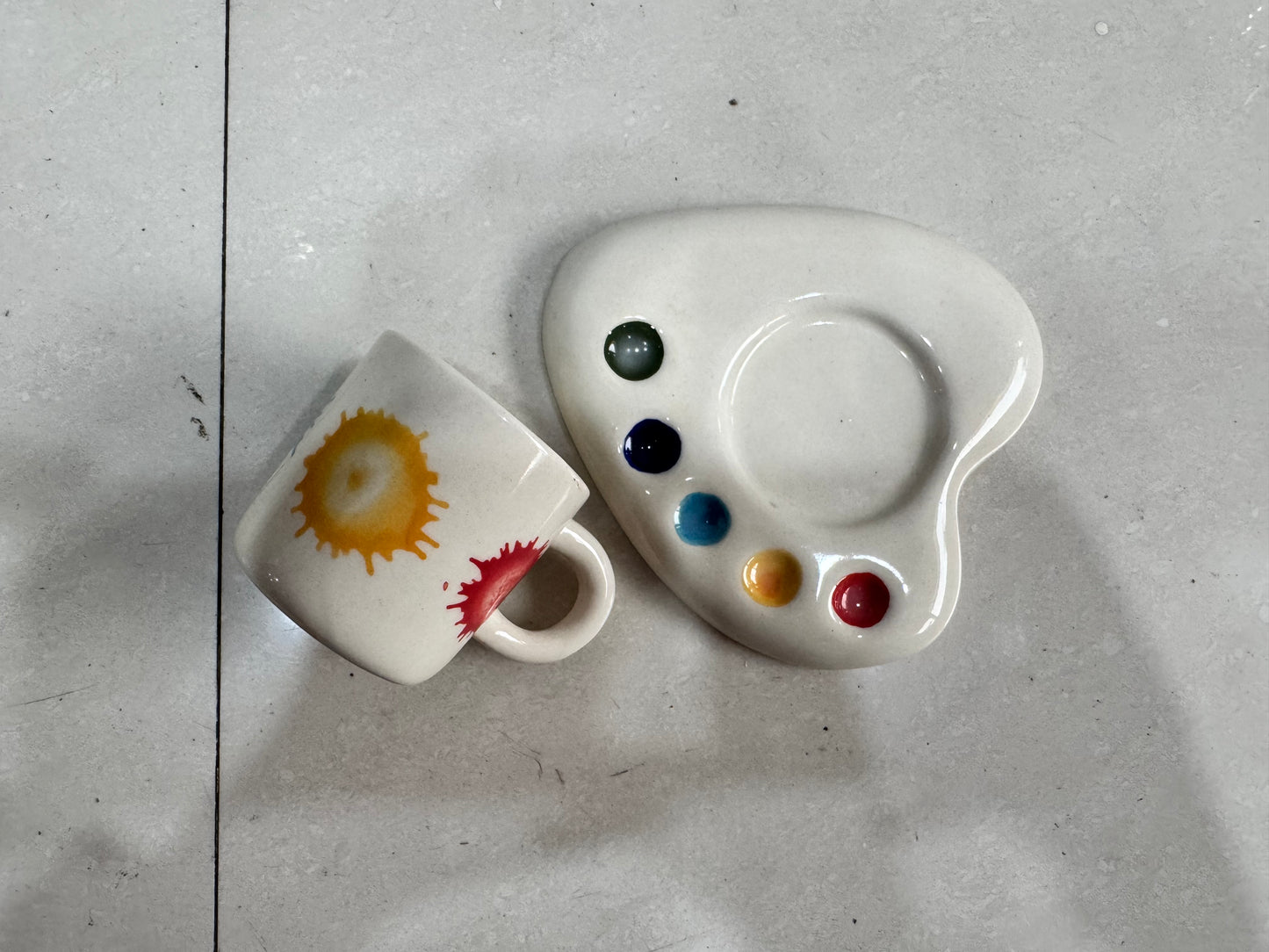 Watercolour Pattern Palette Cup & Saucer Set