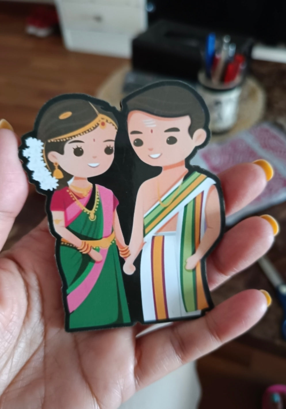 South Indian Couple Miniature Fridge Magnet