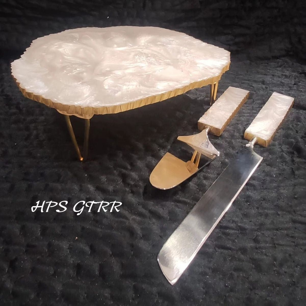 Cake Stand with Metal Accent