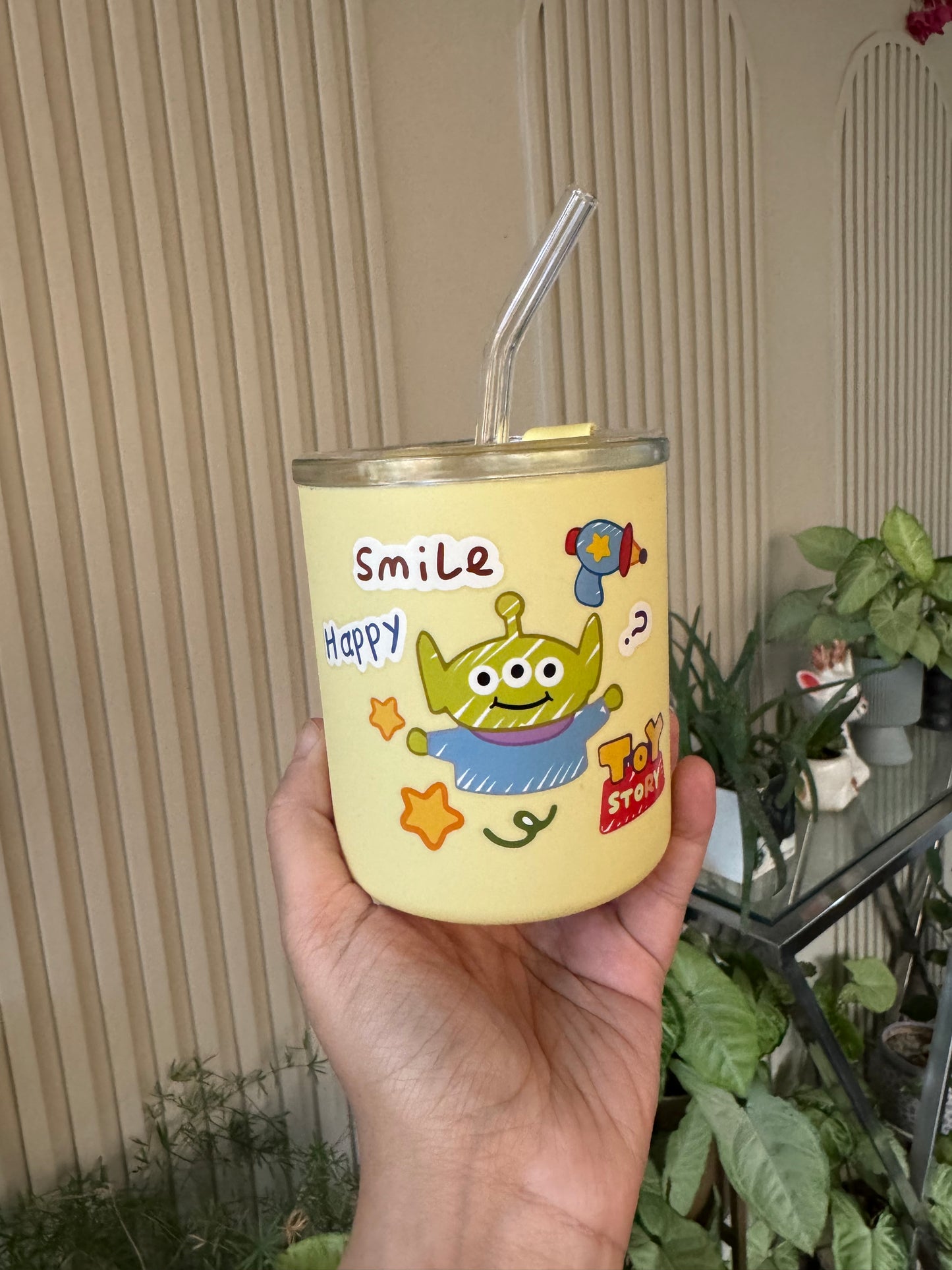 Toy Story Glass Tumbler with Lid & Glass Straw