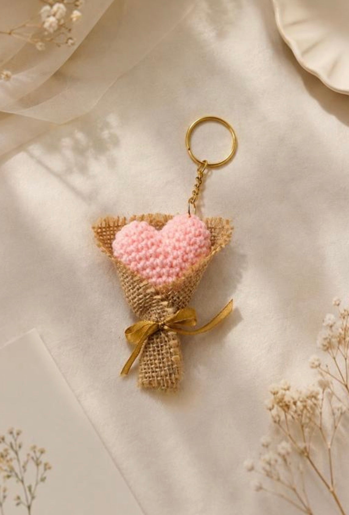 Aesthetic Handmade Crochet Mini Bouquet Keychain