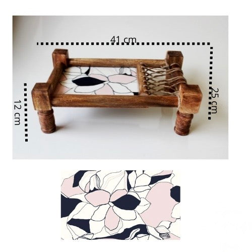 Wooden Khatiya/Cot Platter cum Serving Tray