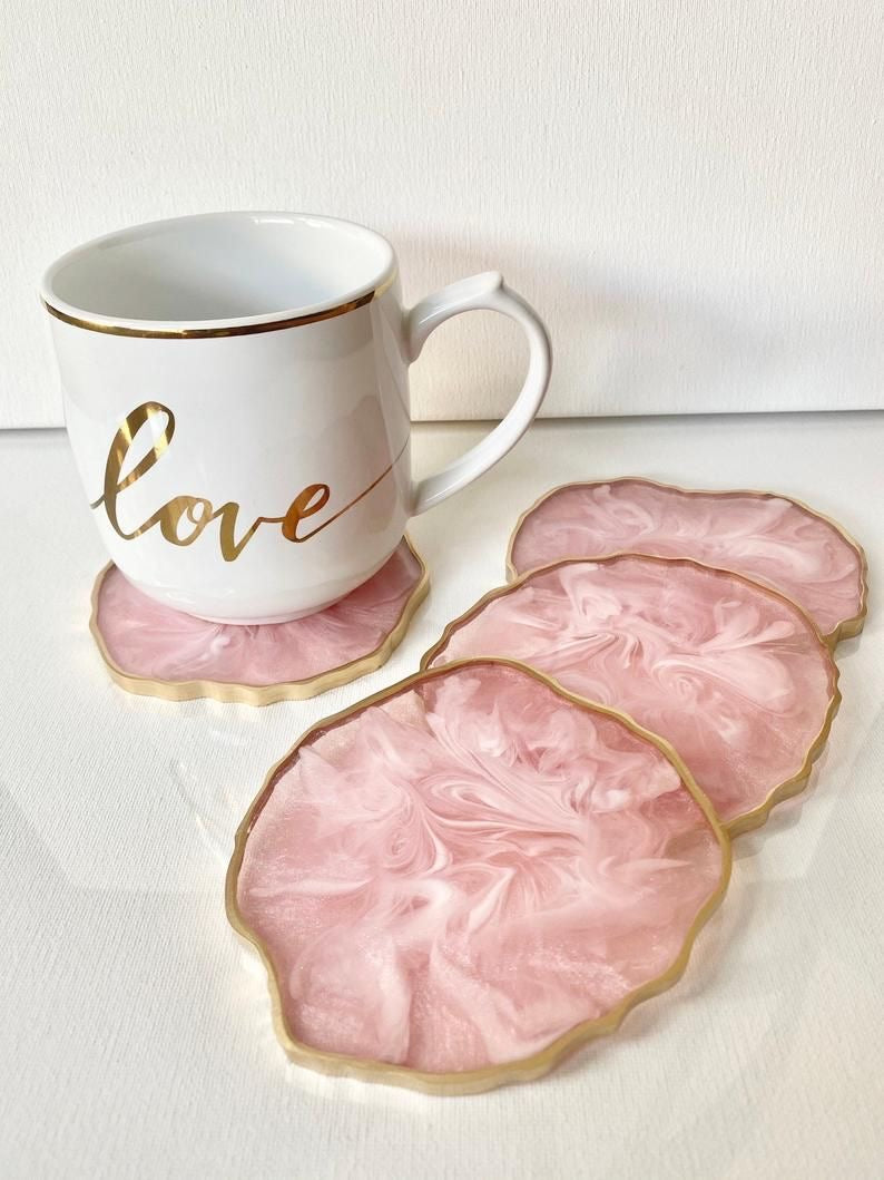 Pastel Pink Coasters Set