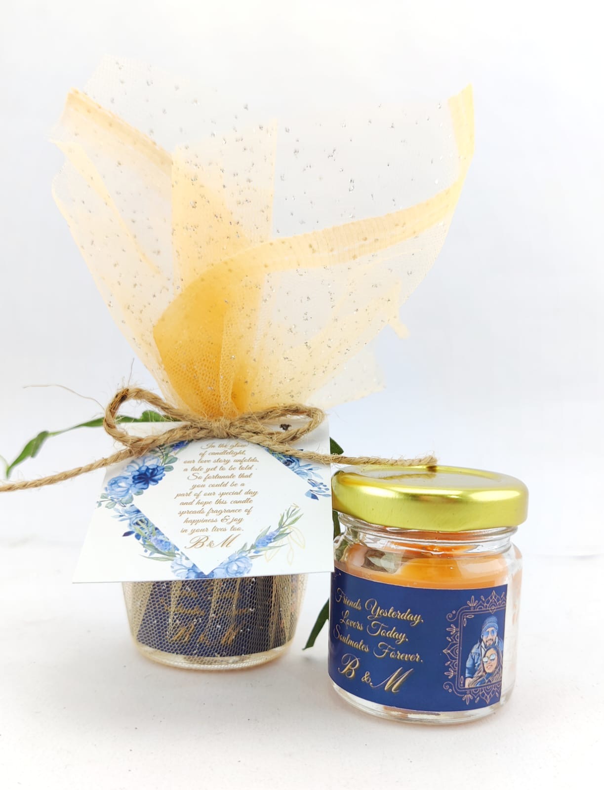 Votive Jar Candles for Return Gifts/Favours with Packaging & Personalised Tags