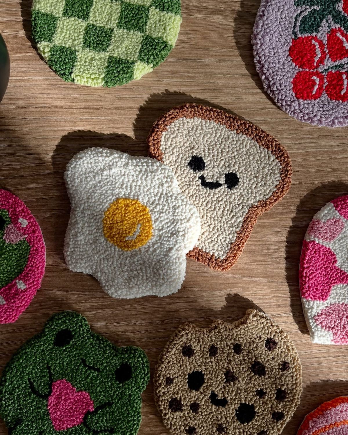 Exclusive Quirky Handmade Punch Needle Mug Rugs / Coasters