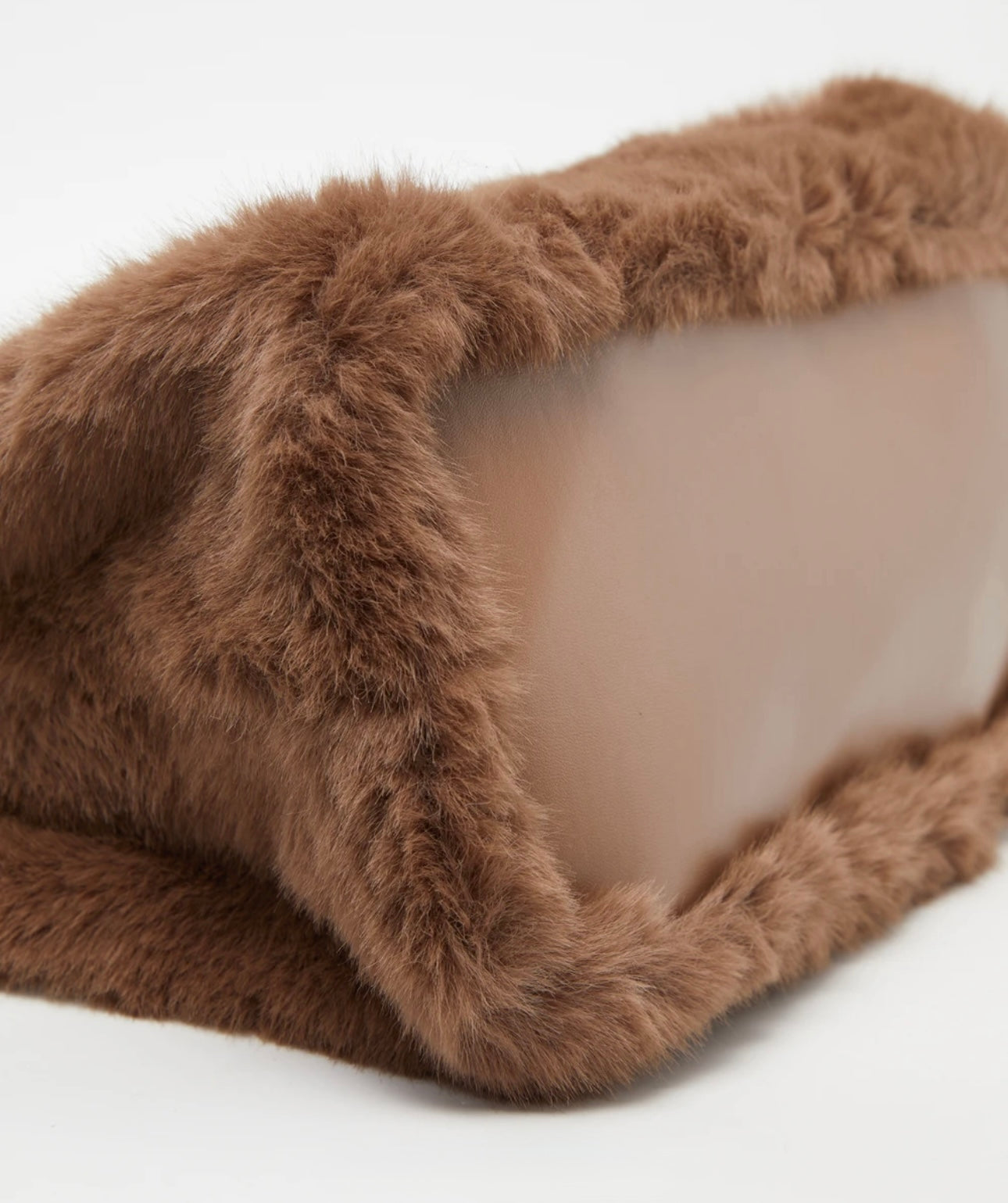 Plush Brown Fur Bucket Bag