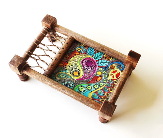 Wooden Khatiya/Cot Platter cum Serving Tray