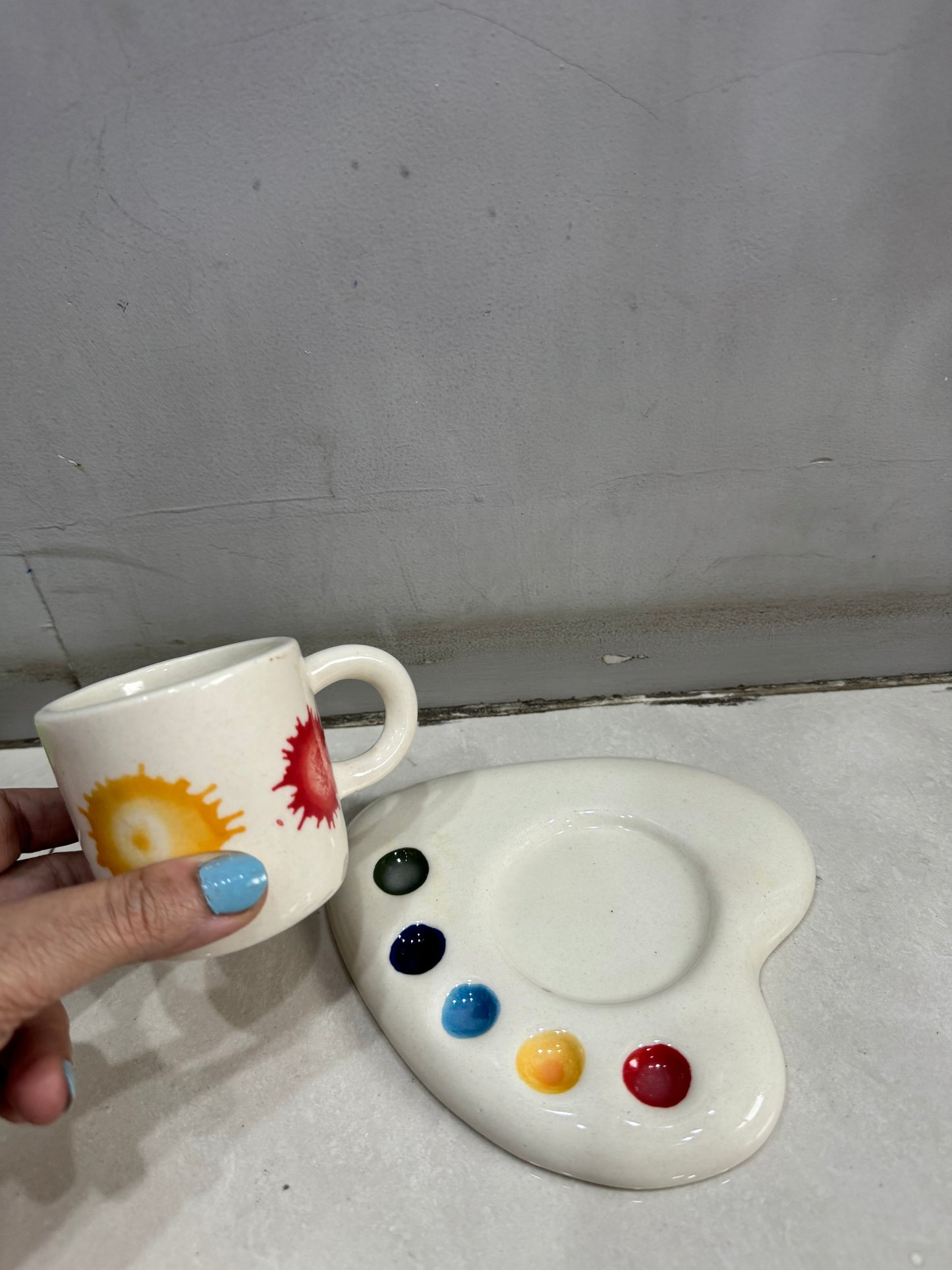 Watercolour Pattern Palette Cup & Saucer Set