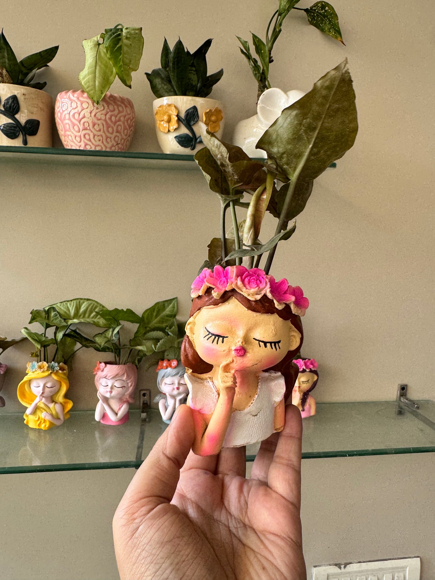 Cute Girl Fairies Planter / Multipurpose Brush Holder / Pencil Holder