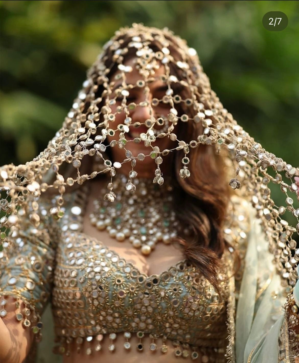 Exclusive Handmade Statement Mirror Jaal Dupatta