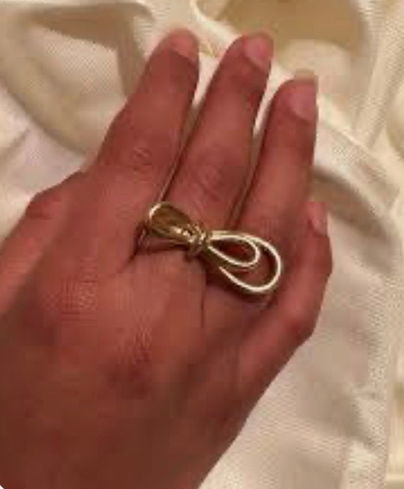 Gold Plated Minimalist Tied Ribbon Ring