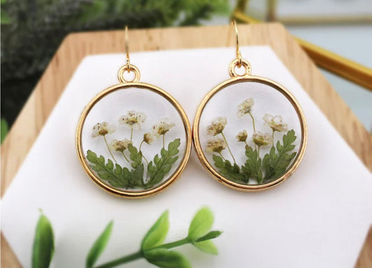 Earrings with Real Pressed Flowers