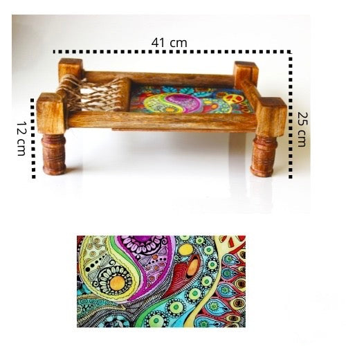 Wooden Khatiya/Cot Platter cum Serving Tray