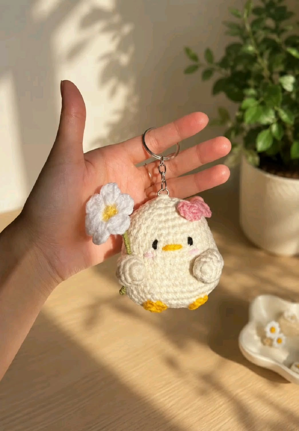 Adorable Duck Crochet Keychain
