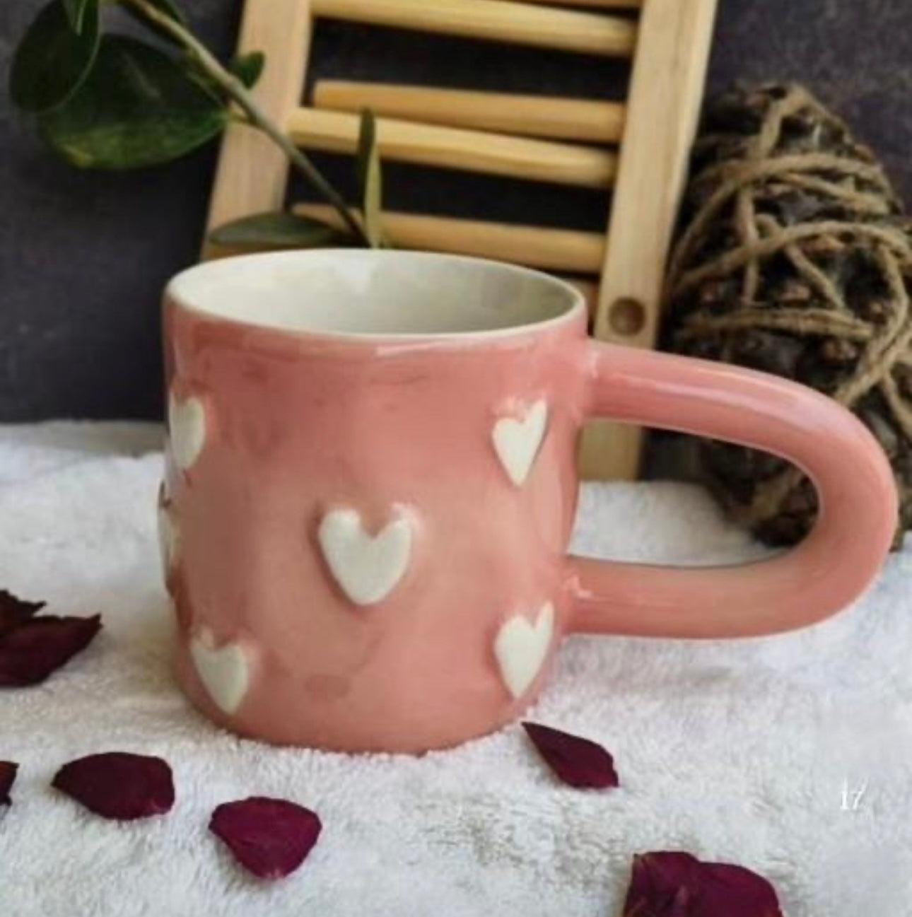 Graceful Hearts Mug with Long Handle