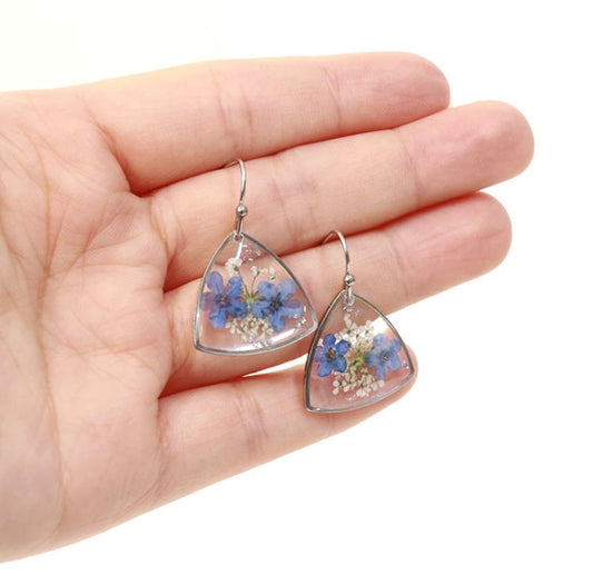 Earrings with Real Pressed Flowers