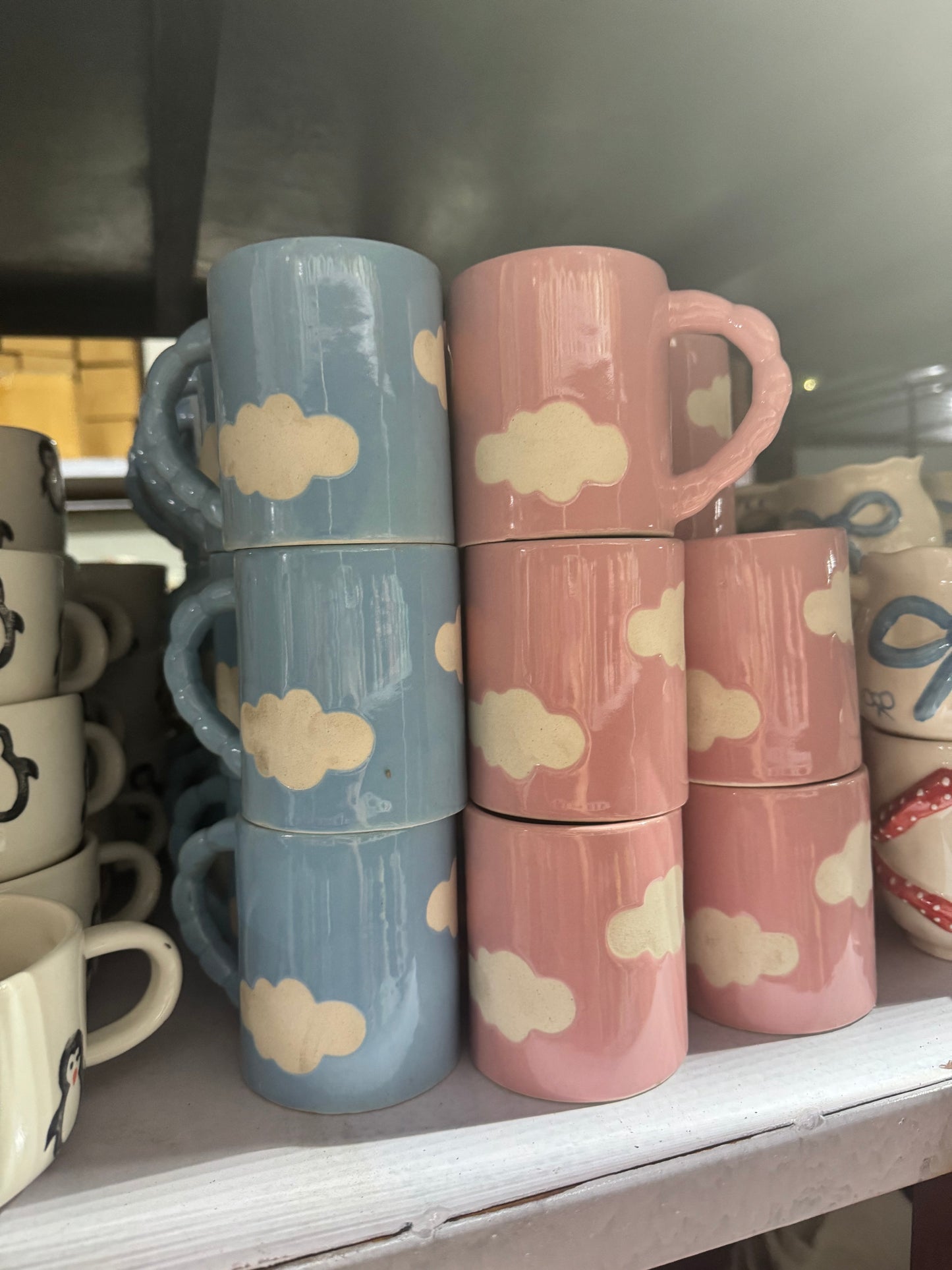 Quirky Cloud Mug with Pearl Handle
