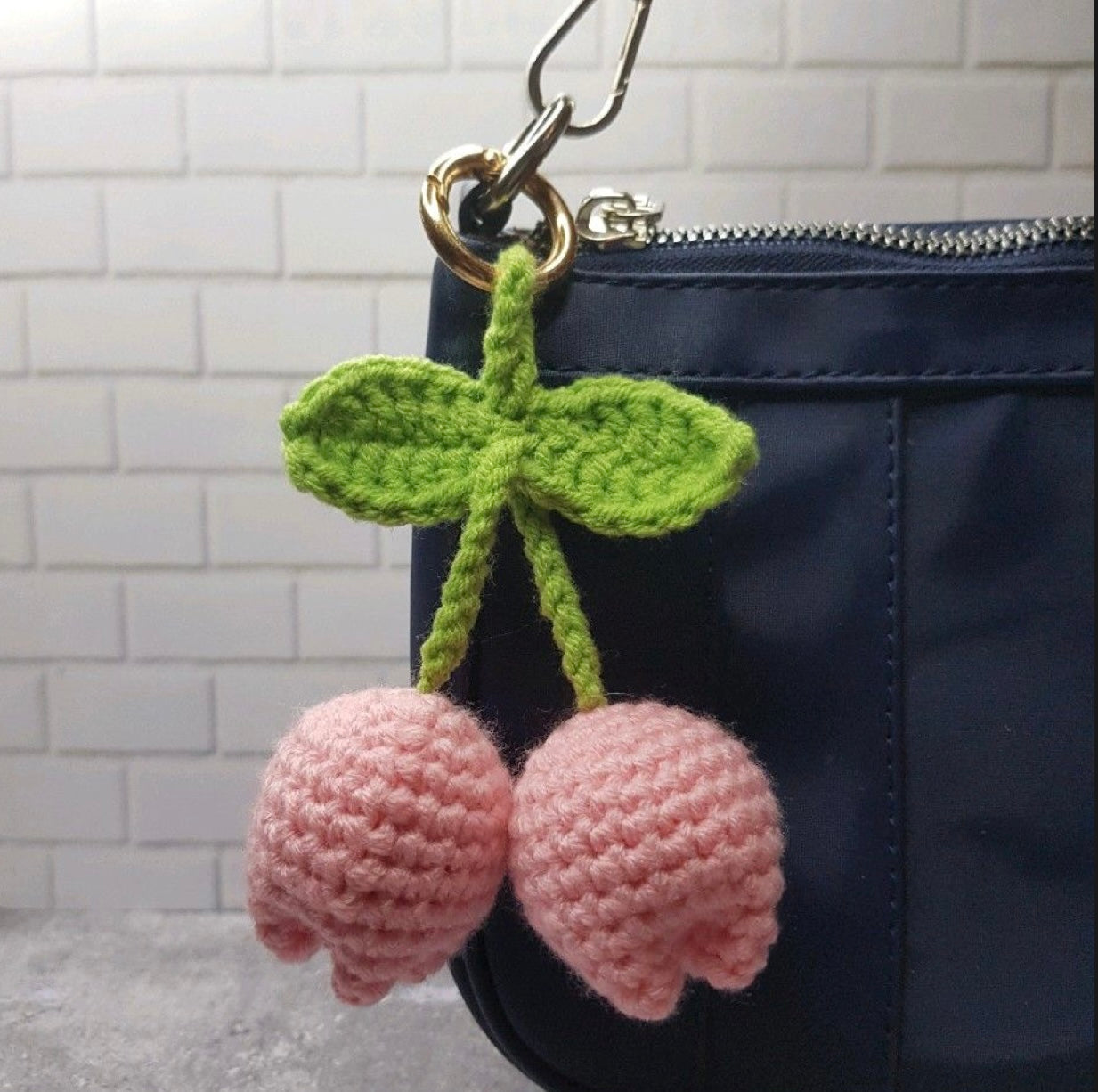 Handmade Crochet Tulip Keychain