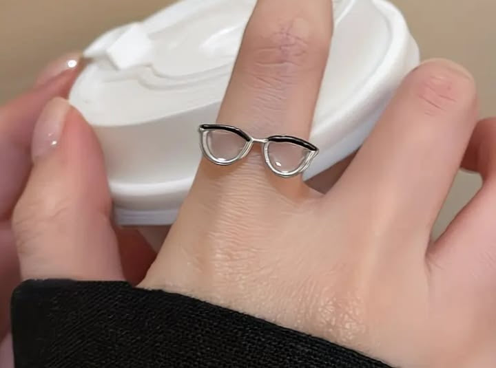 Cute Glasses Ring | Miniature Glasses Shape Ring Adjustable