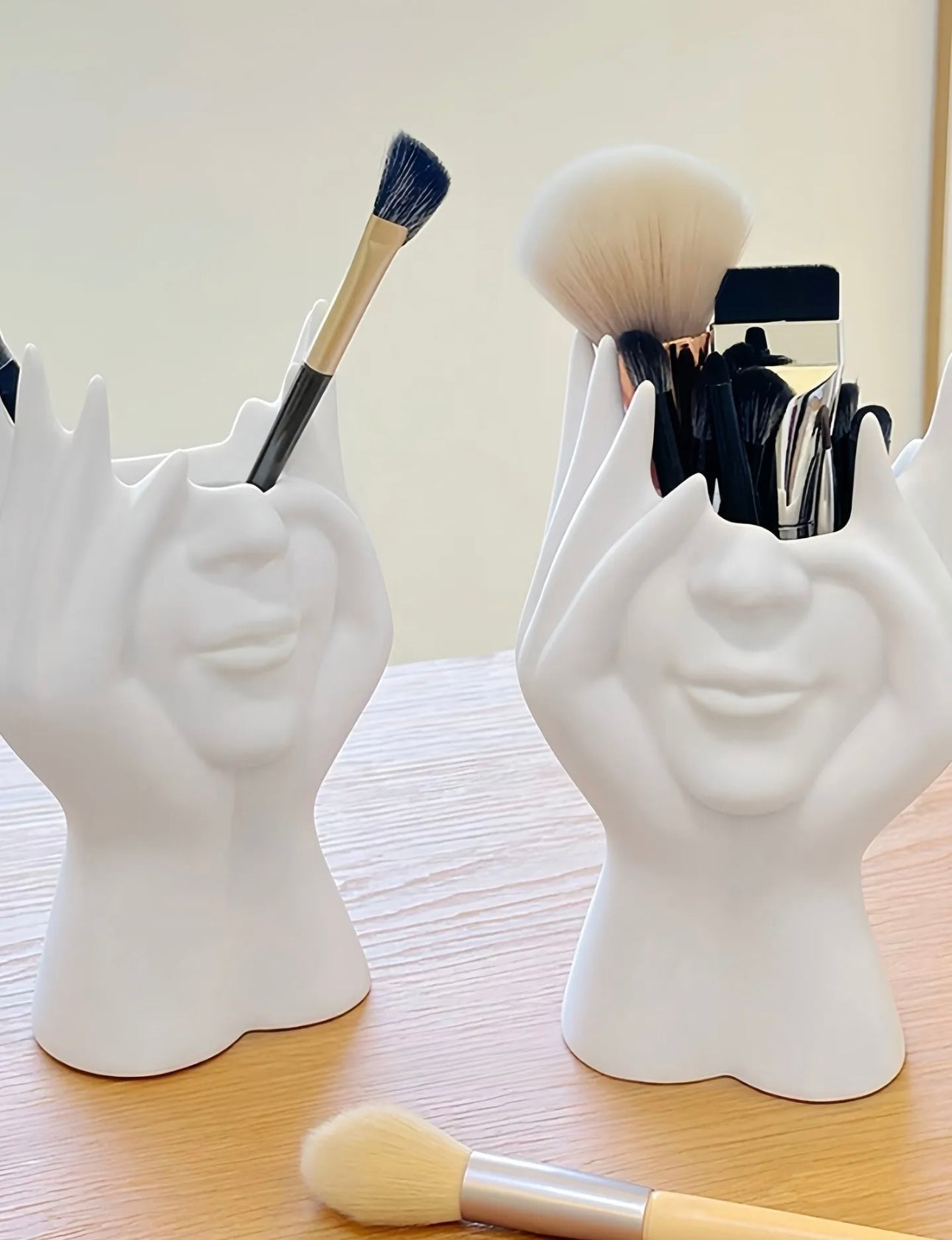 Unique Half Face Makeup Brush Holder/Vase
