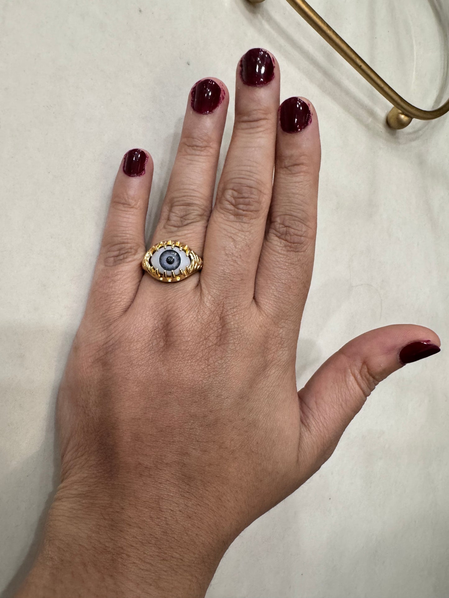 Gold Plated Evil Eye Ring