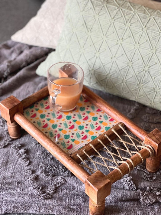 Wooden Khatiya/Cot Platter cum Serving Tray