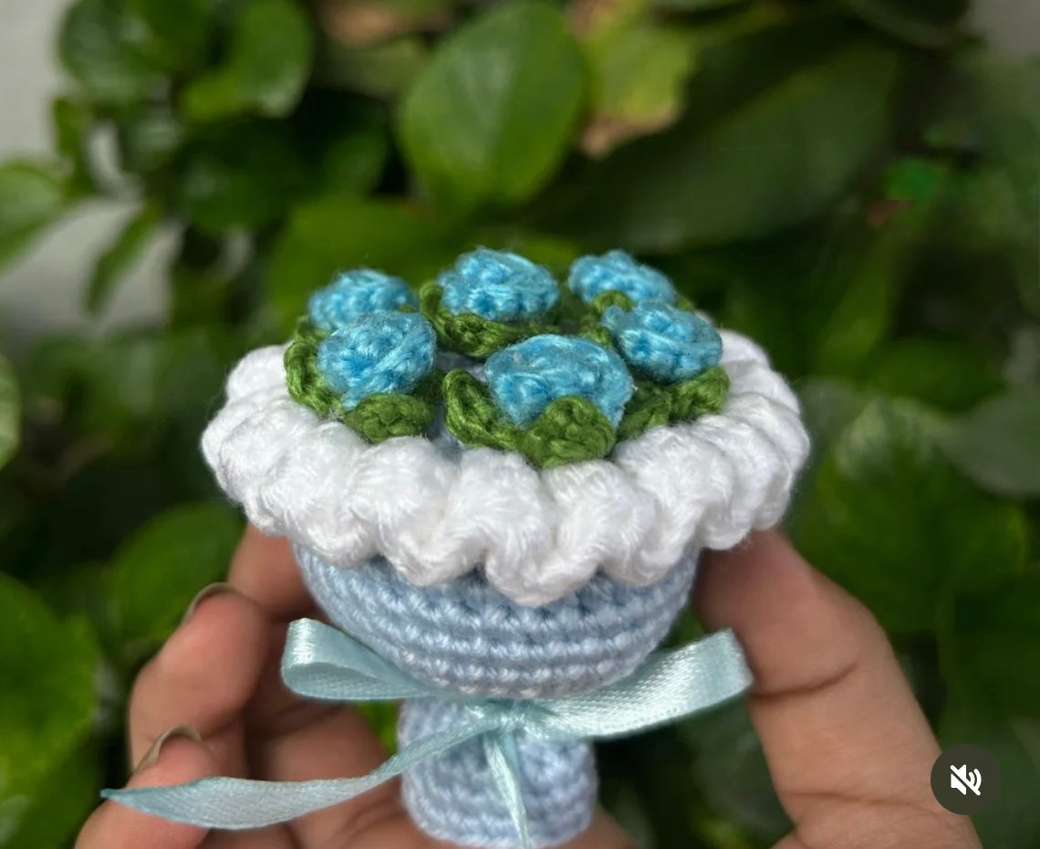 Crochet Mini Bouquet Keychain