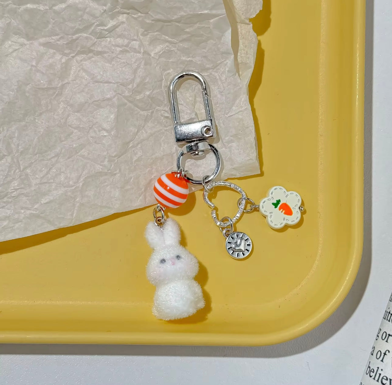 Adorable Soft Cute Plushy Dog Keychain / Stuffed Animal Keychain