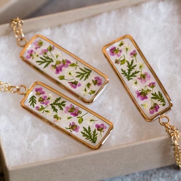 Petite Pendants with Real Pressed Flowers